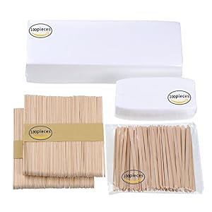 200 Pieces Waxing Strip Non-Woven Wax Strip Hair Removal Wax Strips and 200 Pieces Wax Applicator Sticks - Image 7
