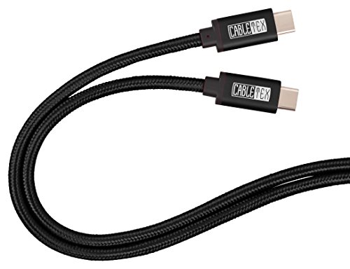 USB C Kabel auf USB 3.0 Typ C 1M Ladekabel Nylon Textilkabel Datenkabel für USB 3.1 Computer und Smartphones wie Nexus 5X, 6P, OnePlus 2, OP 3, HTC 10, MacBook Pro und viele mehr – SCHWARZ - 5