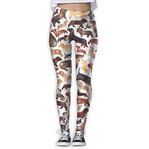 KCOUU Watercolor Dachshund Womens Slim Yoga Leggings Patterned Workout Leggings Jogger Pants For Gym Home Outdoor Size !