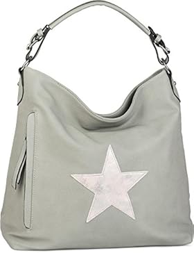 styleBREAKER Shopper Handtasche im Vintage Look mit Stern, Schultertasche, Umhängetasche, Damen 02012076