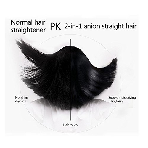 Beauty Nymph Haarglätter-Bürste LCD Elektrische Keramik Haarglätter Kamm und Hitzeschutzhandschuh (Braun) - 8