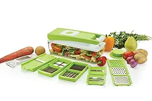 Ganesh Vegetable Dicer, 12 Cutting Blades, Green
