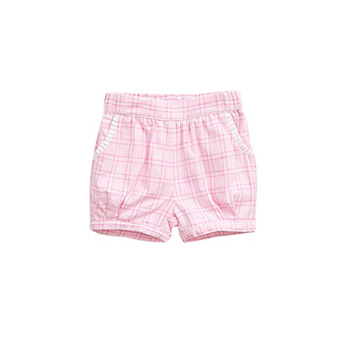 Marc janie Baby Girls' Plaid Short with Elastic Waistband Pink 18M