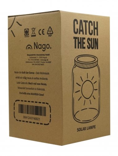 NAGO Solarglas, Solarlampe mit Akku, Licht im Einmachglas, Designlampe, Dekolampe - 5