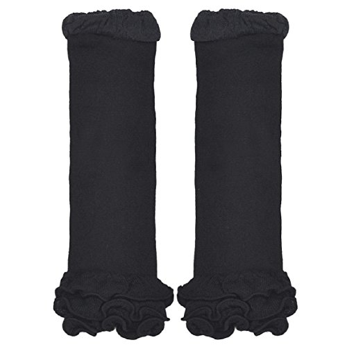 Malloom® Children Girl Candy Color Kneepad Socks Leg Warmer (Black)