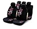 Produktbild Bottari 29013 Sitzbezüge My Star mit Pinken Blumen, 9 Teile, Schwarz