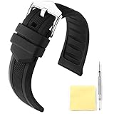 BINLUN Silikon Gummi Uhrenarmband Smart Watch Uhren Armband (Weiß/Rot/Schwarz/Blau/Orange)(12mm/14mm/16mm/18mm/19mm/20mm/21mm/22mm/24mm)