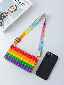 Rk Toys Pop it Pouches for Girls, Pencil Case Pop it Toy, Pop it Stationery Kit - Pop Bubble Stationery Storage Bag/ Birthday Return Gifts for Kids (Pack of 1;Multicolor)