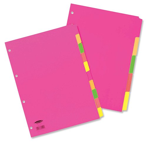 Concord - Separadores para archivador 230 micras 4 perforaciones A4 10 unidades pesta as de colores fluorescentes Concord - Separadores para archivador 230 micras 4 perforaciones A4 10 unidades pesta as de colores fluorescentes