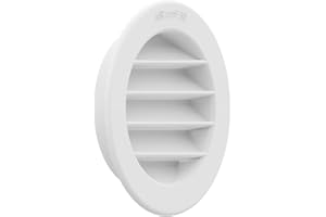 Plikc GS - Griglia di ventilazione tonda da incasso con zanzariera stampata (Foro ⌀ 74)