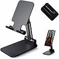 E Trade Portable Mobile Phone Desk Stand, Adjustable Height Multi Angle Desk Phone Holder Foldable Stand, Compatible with IPhone SmartPhone 13 14 Pro Max Mobile Smartphone Accessories