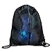 Produktbild HLKPE Fantasy Galaxy Violin Print Drawstring Backpack Rucksack Shoulder Bags Gym Bag Sport Bag,Lightweight Drawstring Bag Sport Gym Sack Bag Backpack for Women Men