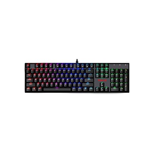 Preisvergleich Produktbild Redragon Gaming Tastatur Mechanische Tastatur (QWERTY US layout) LED Hintergrundbeleuchtung - Schwarz(RGB K551) [video g