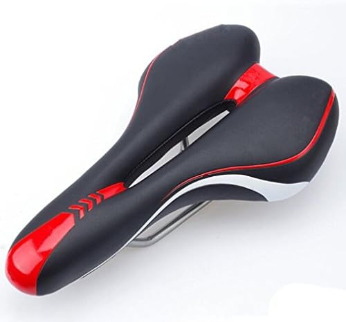HAOXUAN Bicycle Saddle Soft Cushion Comfort Mountain Bike Riding Bicycles Cushion Car Seat Hollow Breathable Saddle ,275*150Mm Red and Black
