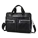 Produktbild Businesstasche Herren Leder Aktentasche Männer Handtasche Vintage Laptoptasche Arbeitstasche Umhängetasche Schultertasche für 14 Zoll Notebook - Schwarz