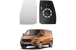 KATSIRO Cristal de Espejo Reemplazar para Ford Transit Custom 2013-2019, Retrovisor Exterior Ajustable Adecuado Lente de Marcha Atrá (Lzquierd)