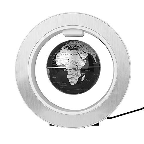 Preisvergleich Produktbild Schwebende Globe Schreibtischlampe, LED-Lichter, magnetisch, schwebende Weltkarte, drehbarer Globus mit kreisförmigem Rahmen und LED-Licht, pädagogische Geschenke für Kinder, zu Hause oder Büro