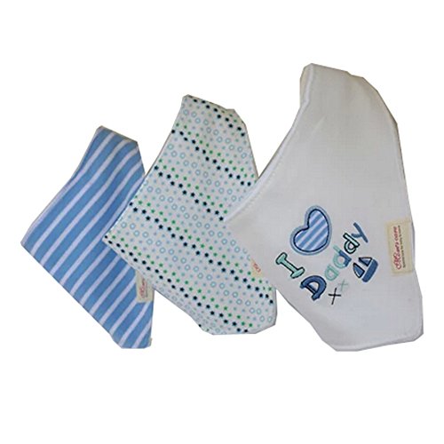 Lovely Feeding Bandana Bibs for Babies and Toddlers Set of 3( I love daddy)