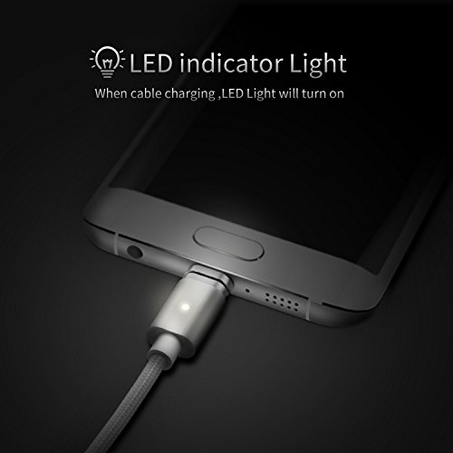 Magnetische Lightning auf USB Kabel  Lively Life 2 Kable   1 Magnetischer Blitzkopf Nylon Geflochten Ladekabel mit LED-Anzeige f  r iPhone  iPad Air  