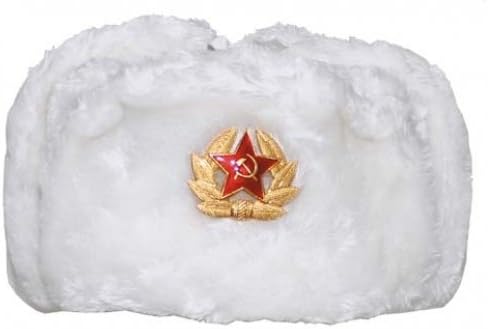 Russian Winter Cap White with Badge