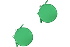 HOMSFOU 2pcs Round Seat Cushion Thickened Sponge Chair Cushion for Home Office Restaurant Diameter Green Round Design with Straps for Comfort Decoration