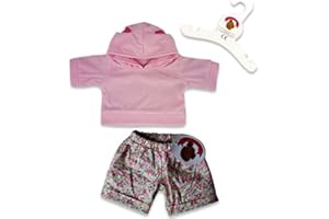 Build Your Bears Wardrobe Teddy Bear Clothes fits Build a Bear Teddies Floral Jeans Pink Outfit (Pink)