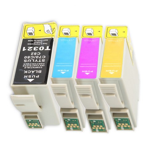 4 Druckerpatronen Tinte für Epson Stylus C82 CX5200 CX5300 CX5400 ersetzen T0321 T0422 T0423 T0424