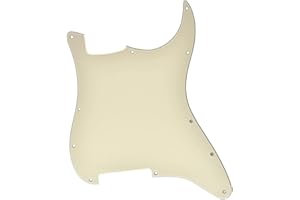 KAISH Golpeador en blanco de 11 agujeros, placa de arañazos en blanco ST, sin agujeros de pastilla para Stratocaster de Estados Unidos/México, color blanco envejecido, 3 capas