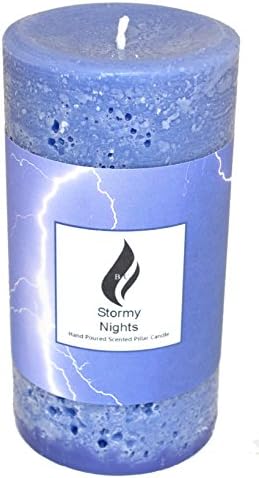 Rustic Style Pillar Candle - Stormy Nights Fragrance