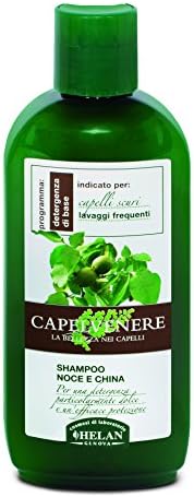 Capelvenere Brunette Hair Shampoo Black Walnut and China 98% Natural Vegan Friendly SLS, SLES &amp; Paraben Free, Frequent Wash 200ml