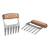 Edelstahl Fleisch Krallen 2 Stck Meat Claws Fr Pulled Pork Brenkrallen Mit Holzgriff Bbq Gabeln