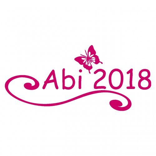2017 Abiaufkleber Schmetterling Abi Abitur Aufkleber in 8 Größen und 25 Farben (25x11,2cm pink)