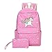 Produktbild nulijianchi1 Anime Rucksack Mit Für Schultasche Kinder   Dab Cartoon Canvas Taschen Für Teenager Niedlichen Rosa Kind, Rot