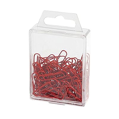 Wedo 901244200 Trombones (Métal, 27 mm, avec revêtement plastique), 100 Pièces Rot