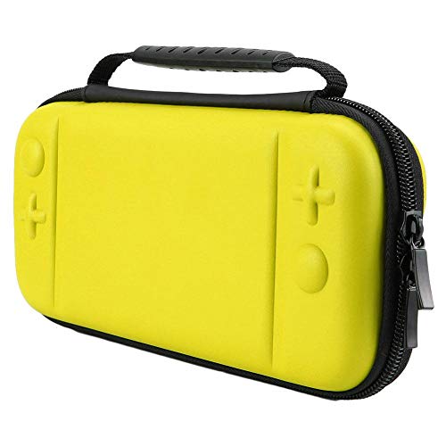 Preisvergleich Produktbild Kafuty Tragbare Eva Hartschalen Spielekonsole mit Reisetasche Aufbewahrungsbox Glatte Reißverschlüsse für Nintendo Switch Lite(Gelb)