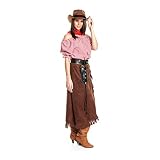 Kostümplanet® Cowgirl Kostüm Damen + extra Halstuch Cowgirlkostüm Cowboy Kostüm Damen Größe 36/38