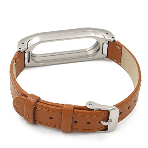 iMounTop Xiaomi Mi Band 2 Ersatz Leder Armband Bracelet Schnalle mit Klammer Clasp für Xiaomi Mi Band 2 OLED-Schirm-Noten-Mi Band 2 Armband Smart-Armband (Mi Band Version 2.0)( Hinweis: den Tracker nicht umfassen) - 4