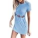 Produktbild Hemdkleid Frauen Rundhals Mode Kleid Eng Minikleid A-Linie Skaterkleid Solide Rock Mädchen Kleider Ärmellos Kleidung Abendkleider Partykleid Strandkleid