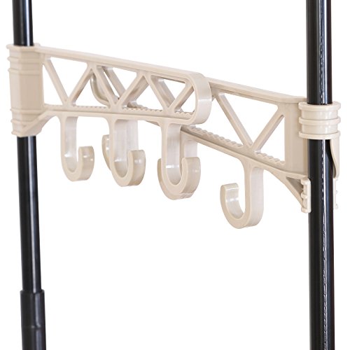 WOLTU SR0028 Kleiderständer mit Ablage Kleiderstange Garderobenständer Wäscheständer Teleskop Hängeregal,87x44x158cm, Schwarz - 4