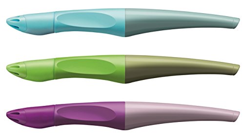 Stabilo Ergonomischer Tintenroller FUN (inklusive 2 Aufkleberkarten zum Sammeln, Schreibfarbe blau, löschbar) babyblau/eisblau - 4