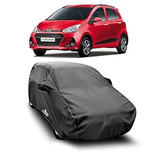 ROYALS CHOICE Water Resistant Car Cover for Hyundai Grand I10 (Gray with Mirror Pocket)