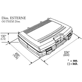 Kunststoffkoffer leer in rot, Außenmaß: 524x420x130 mm - 2