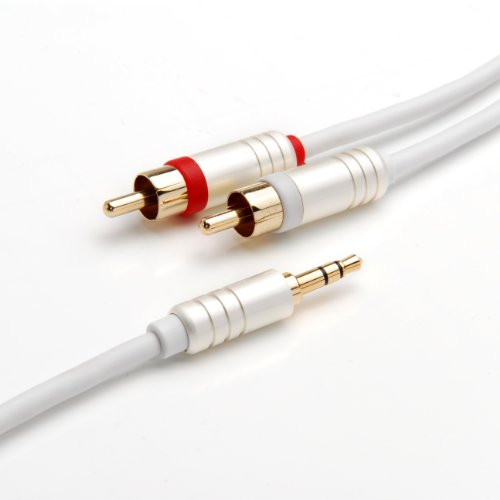 BlueRigger 3.5MM-RCA-12FT 3.6m 3.5mm 2 x RCA Cable de Audio - Cables de Audio (3.5mm, Macho, 2 x RCA, Macho, 3,6 m
