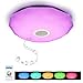 Produktbild Bluetooth Deckenleuchte Umgebungslicht 36W 54 CM APP-Steuerung und Bluetooth Lautsprecher mit Klar Hohes und niedriges Volumen, für Party,Wohnzimmer, Schlafzimmer X5056XZ-36W-LY