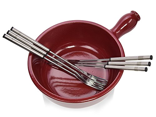 Emile Henry Käsefondue Set 7 teilig | Beinhaltet Caquelon und Fonduegabeln | Genießen Sie Ihr Käsefondue in Gesellschaft mit Freunden und der Familie - 3