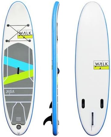 Walk 10'4 Ride Inflatable Stand Up Paddleboard - White / Blue - SUP Package (Bag, Pump, Repair Kit, Fins Included)