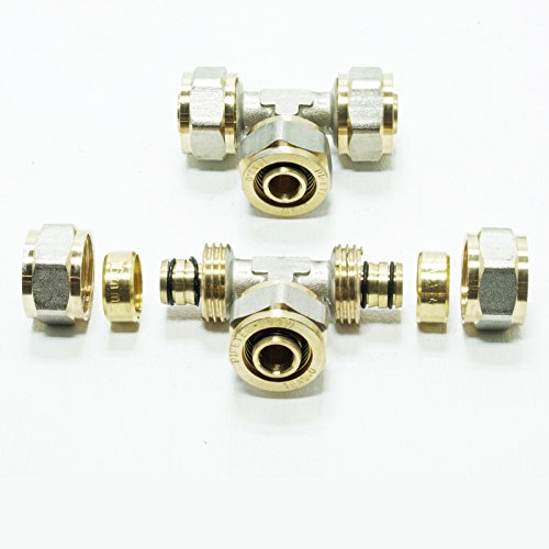Pipetec Schraubfitting T Stück 16×2 mm für Mehrschicht-Verbundrohr, DVGW, UBA-konform, bis max.100°C - 2