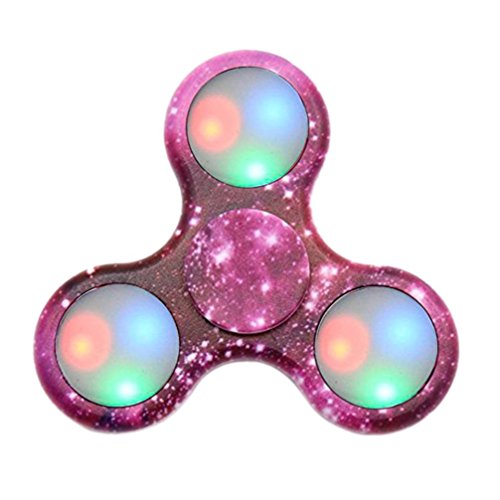 Saingace LED-Licht gemalt Tri Fidget Hand Spinner Finger Spielzeug EDC Focus Gyro (A)