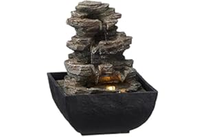 ‎POSTEN ANKER Premium Zimmerbrunnen I Springbrunnen I inkl LED Beleuchtung I ca 20 cm I Deko I Geschenk I Zimmerspringbrunnen I