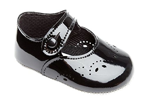 Earlydays Baypods - Zapatos primeros pasos de Material Sintético para niña Negro negro (black patent)